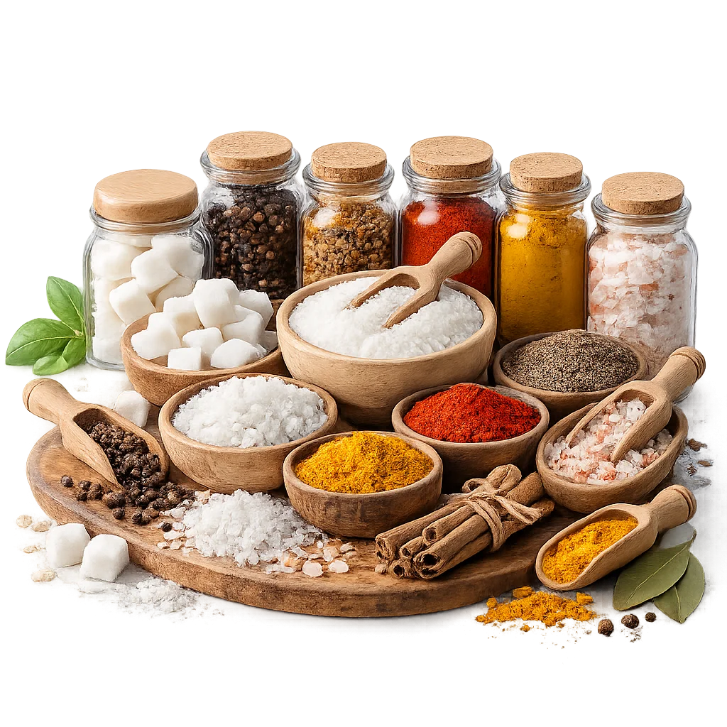 Сахар, соль, специи