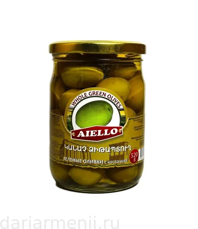 Оливки зеленые с косточкой айелло