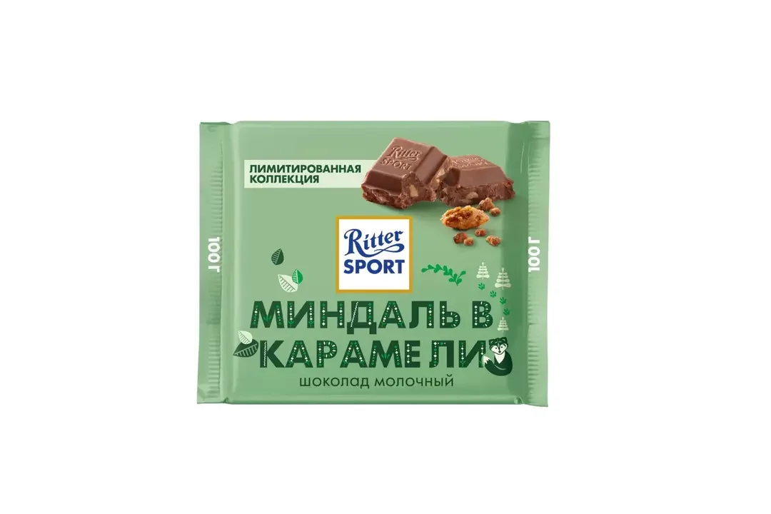 Ritter Sport шоколад молочный Миндаль в карамели, 100 гр