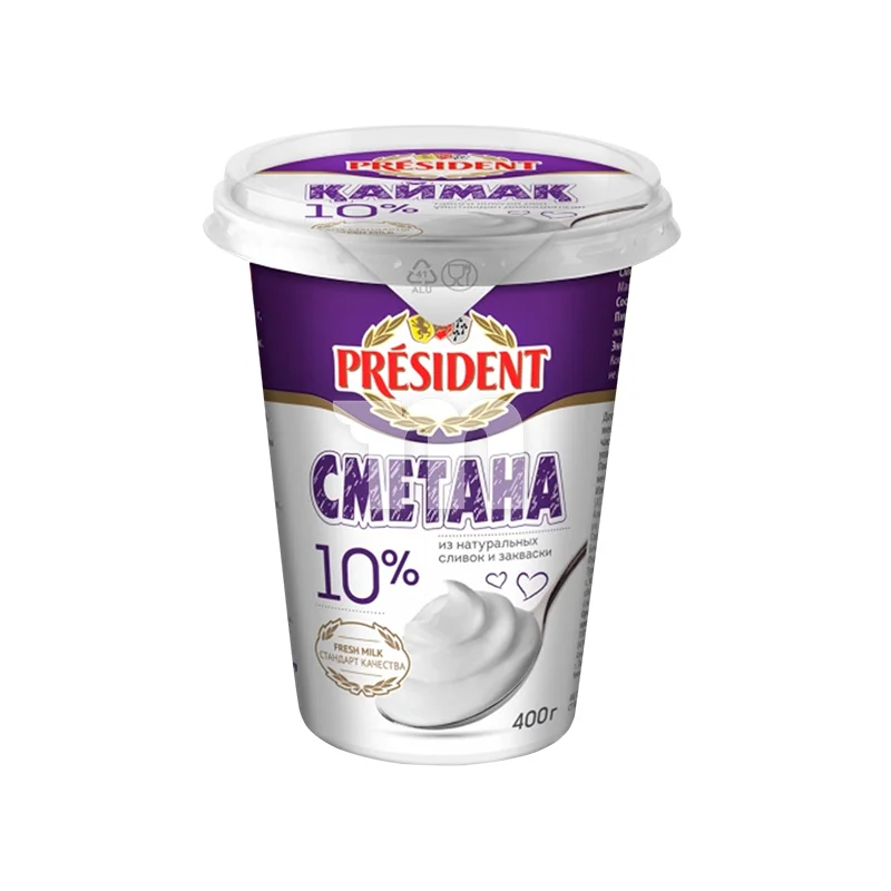 Сметана президент 10% 400гр