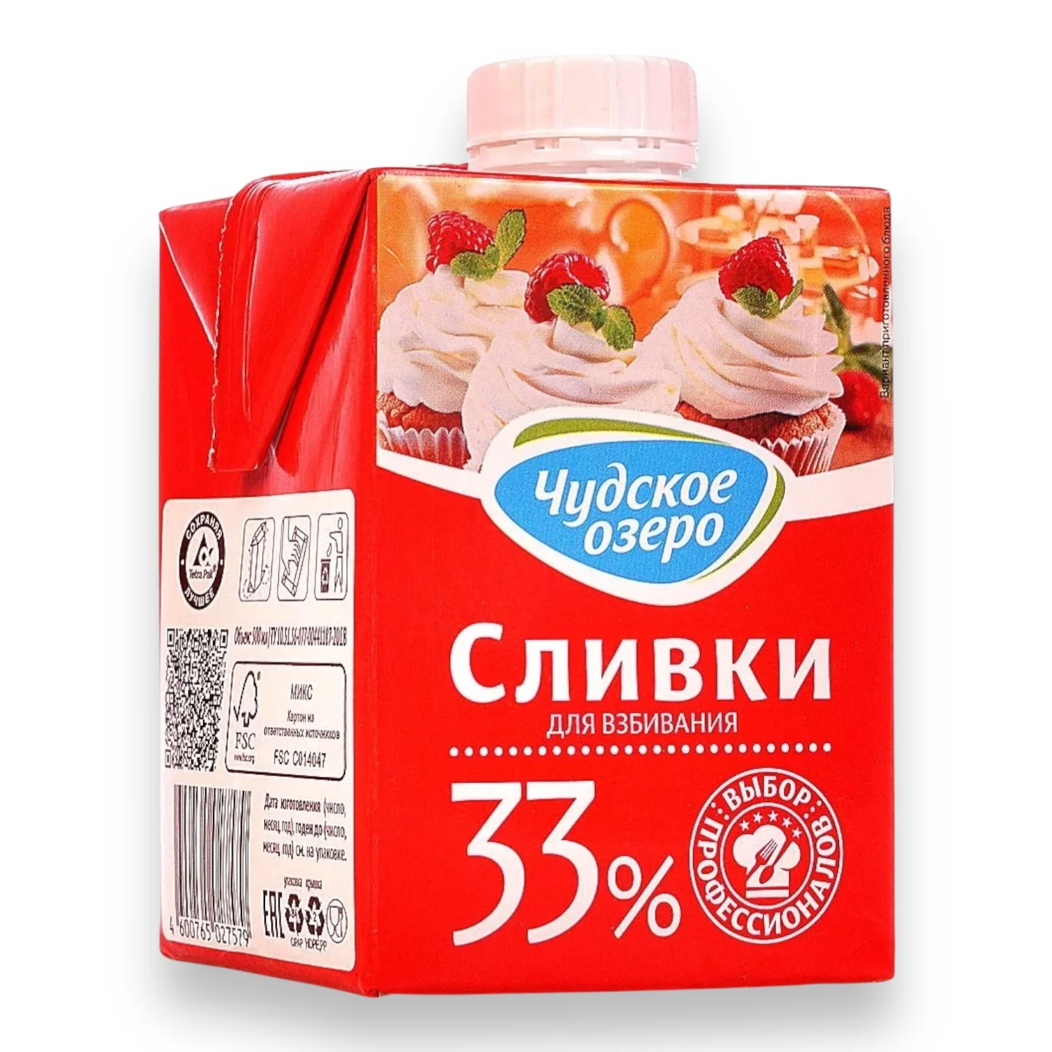 Сливки 33% чудское озеро 0.5л