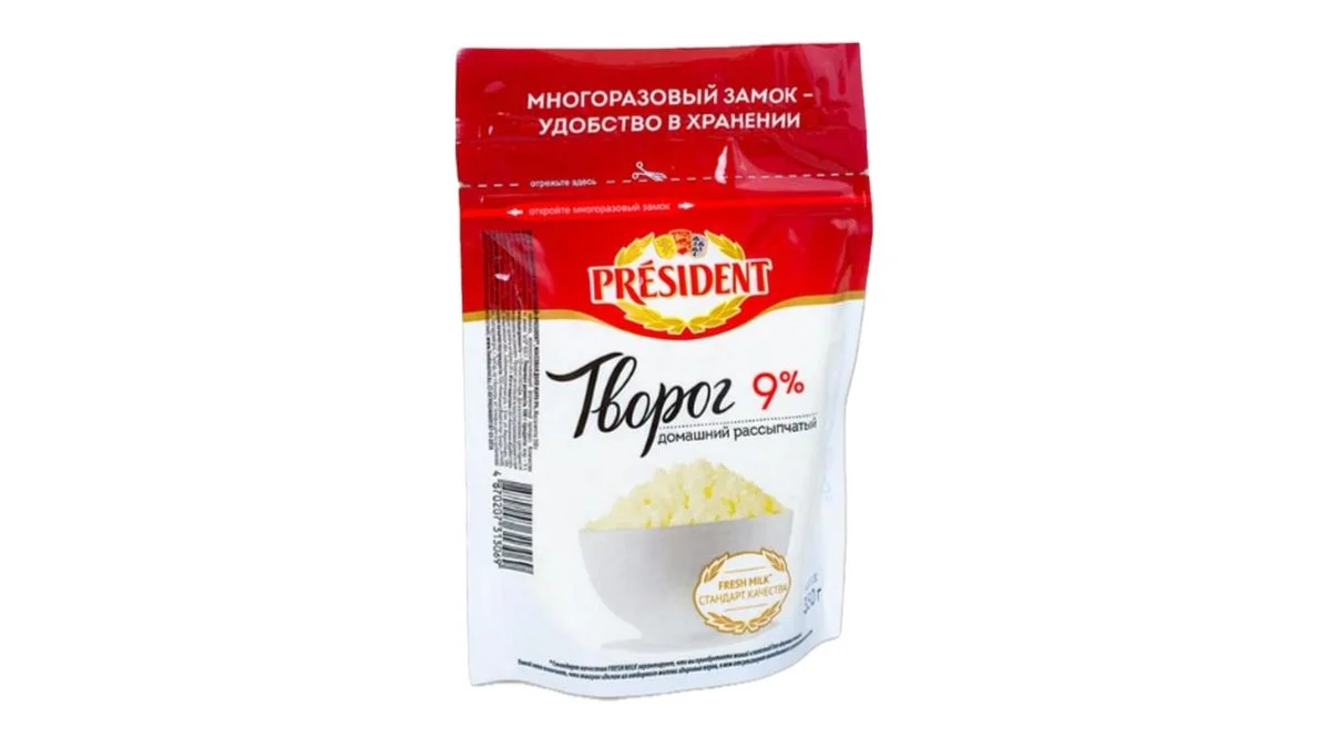 Творог президент 9% 350гр