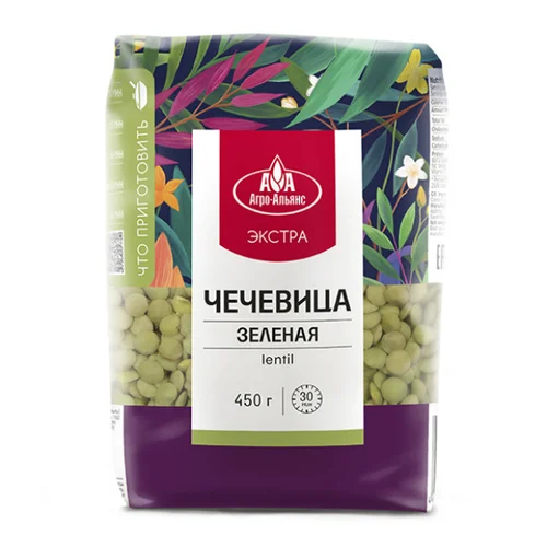 Зеленая чечевица Агро Аоьянс 500гр