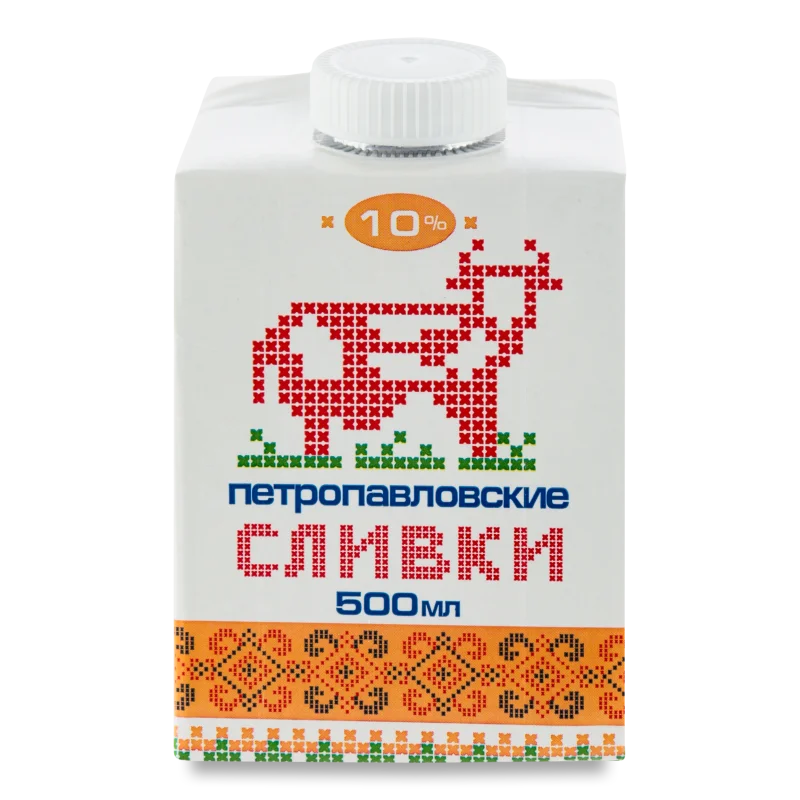 Сливки петропавловские 10% 500мл