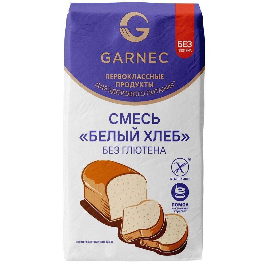 Мука без глютена белый хлеб 600гр