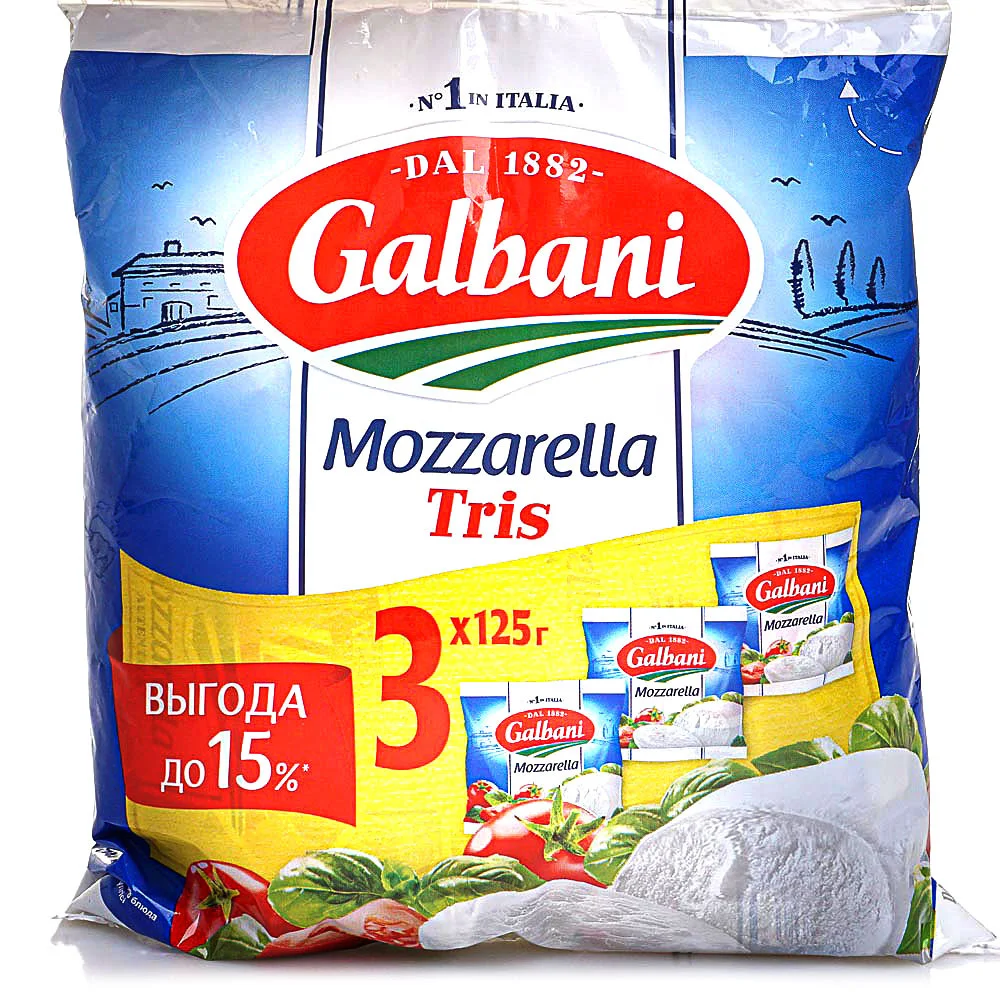 Моцарелла трио гальбани 375гр